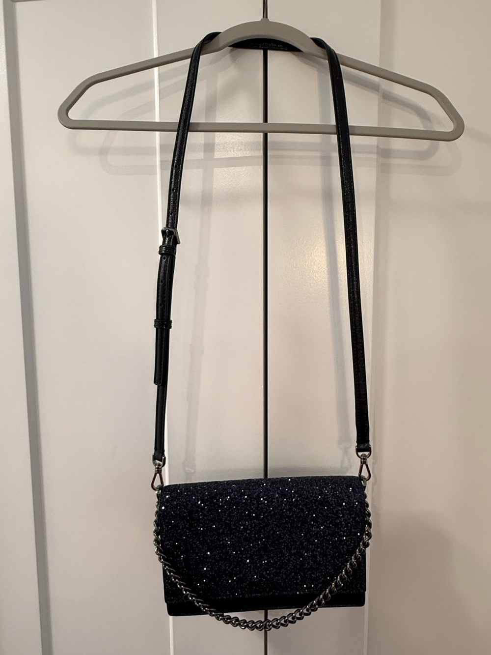 kate spade Cameron Street Navy Glitter Crossbody Bag